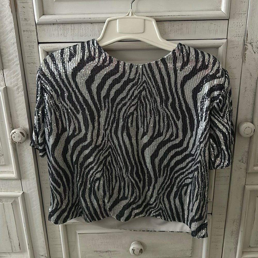 sparkle zebra top